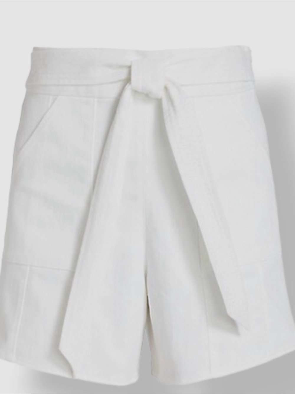 cinq a sept White High-Rise Tie-Waist Shorts
